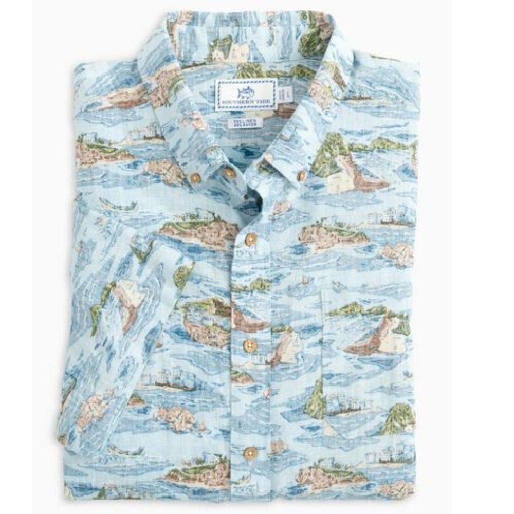 NWT Southern Tide Men's Tops Pierside Short Sleeve Sport Shirt